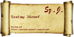 Szalay József névjegykártya